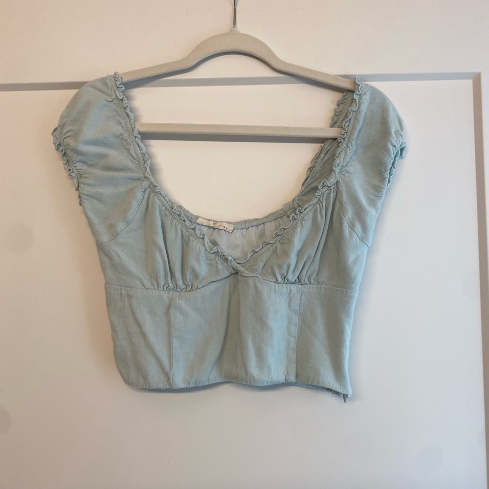 La Hearts Light Blue Crop Top